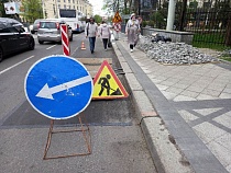 Назван срок возвращения тротуара в центре Калининграда пешеходам