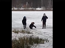 В Калининграде дети массово вышли на тонкий лёд Летнего озера (видео)