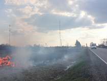 В праздничные выходные калининградские пожарные 52 раза тушили горящие поля