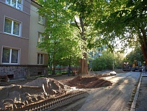 Улицу в Калининграде ремонтируют рабочие уже из Индии