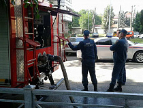 Пожарные отработали на улице Халтурина