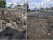 Словно наср…ли - автомобилисты о ремонте переезда на Нарвской (фото)