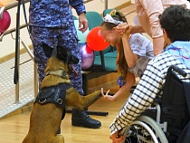 Лучшая служебная собака Росгвардии пришла в школу в Калининграде