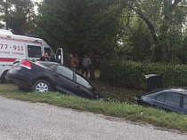Под Полесском два автомобиля вылетели в кювет