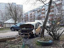 Калининград: в пожаре во дворе сгорел автомобиль (фото)