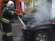 12 пожарных тушили два автомобиля в Калининграде